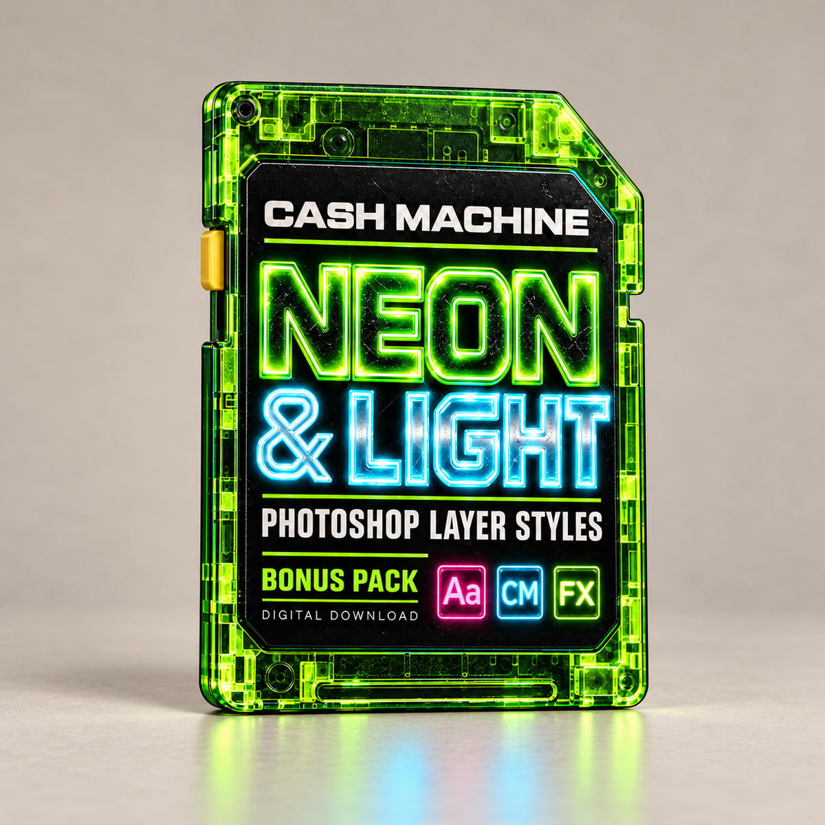 CASH MACHINE Neon & Light PackのSDカード型パッケージ